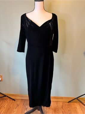 Collectif London Velvet Black Off the Shoulder Dress Size L